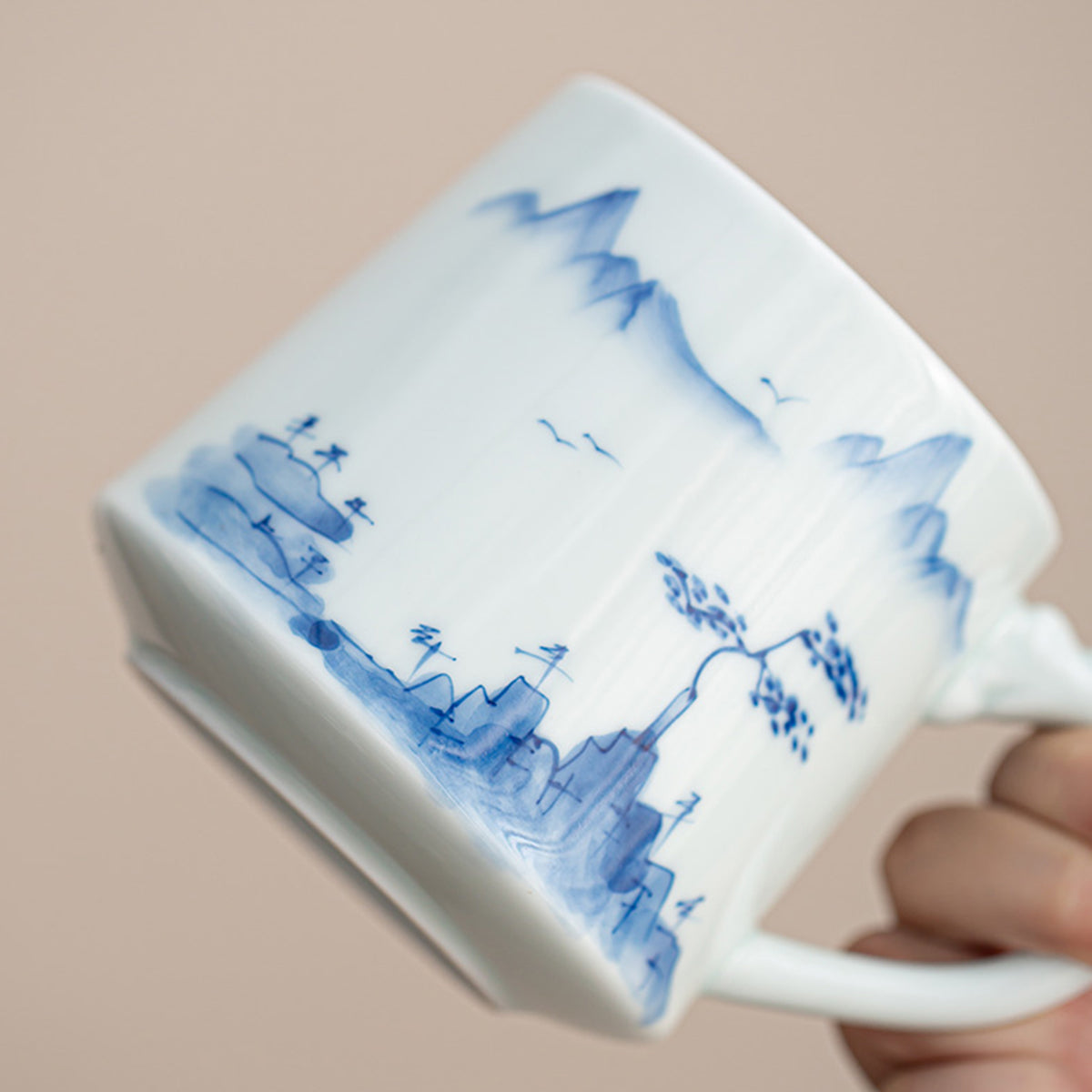 Porcelain-Hand-Painted Bamboo and Scenic Landscape Tea Infuser 500ml Chaliland