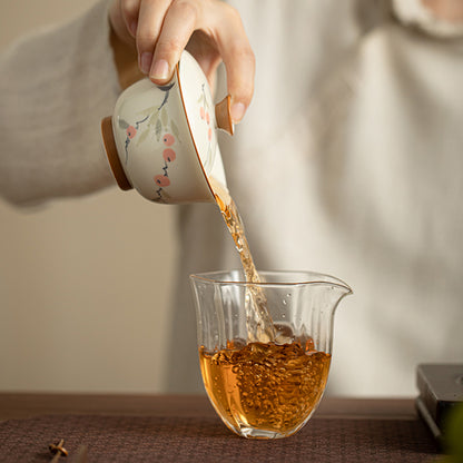 Hand-painted Persimmons With Auspicious Meanings Gaiwan 120ml Chaliland