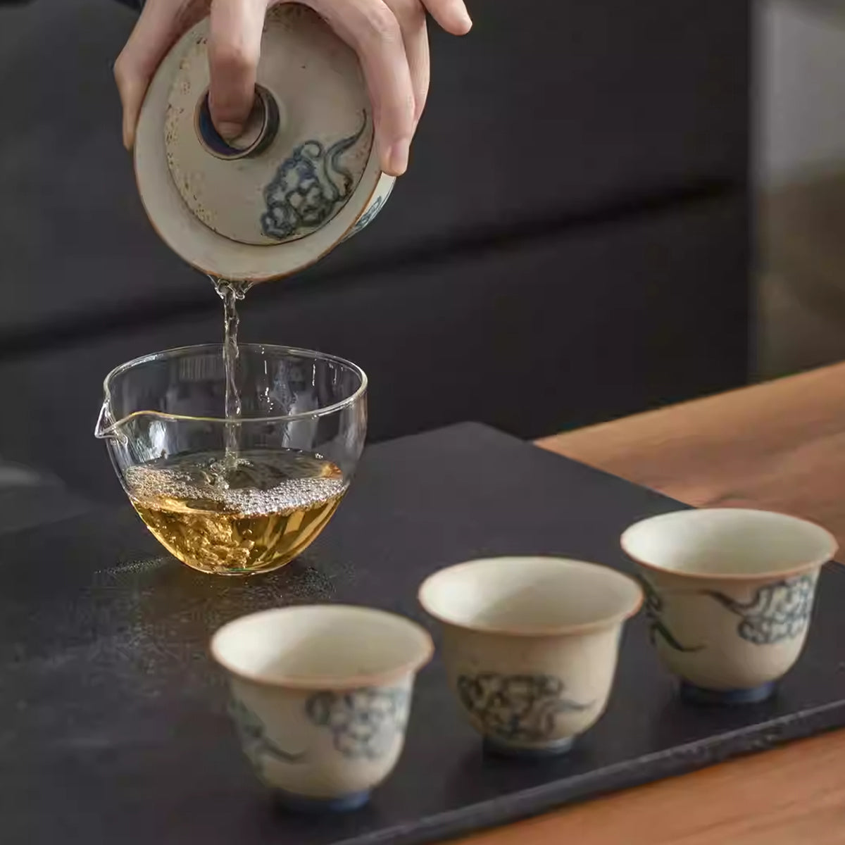 Hand-painted Qingyun covered bowl, 170ml Chaliland