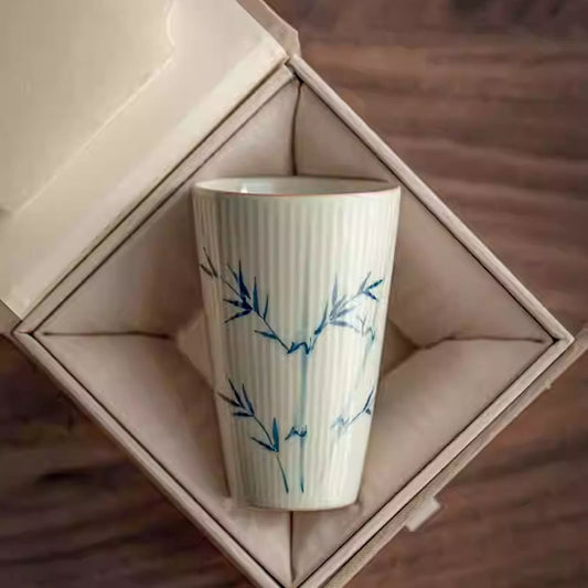 [Porcelain]Hand Painted Bamboo Teacup 100ml Chaliland
