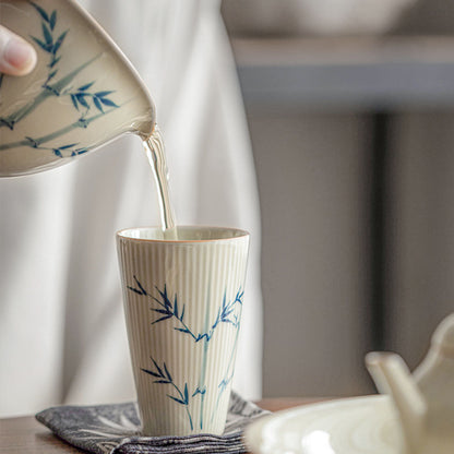 [Porcelain]Hand Painted Bamboo Teacup 100ml Chaliland
