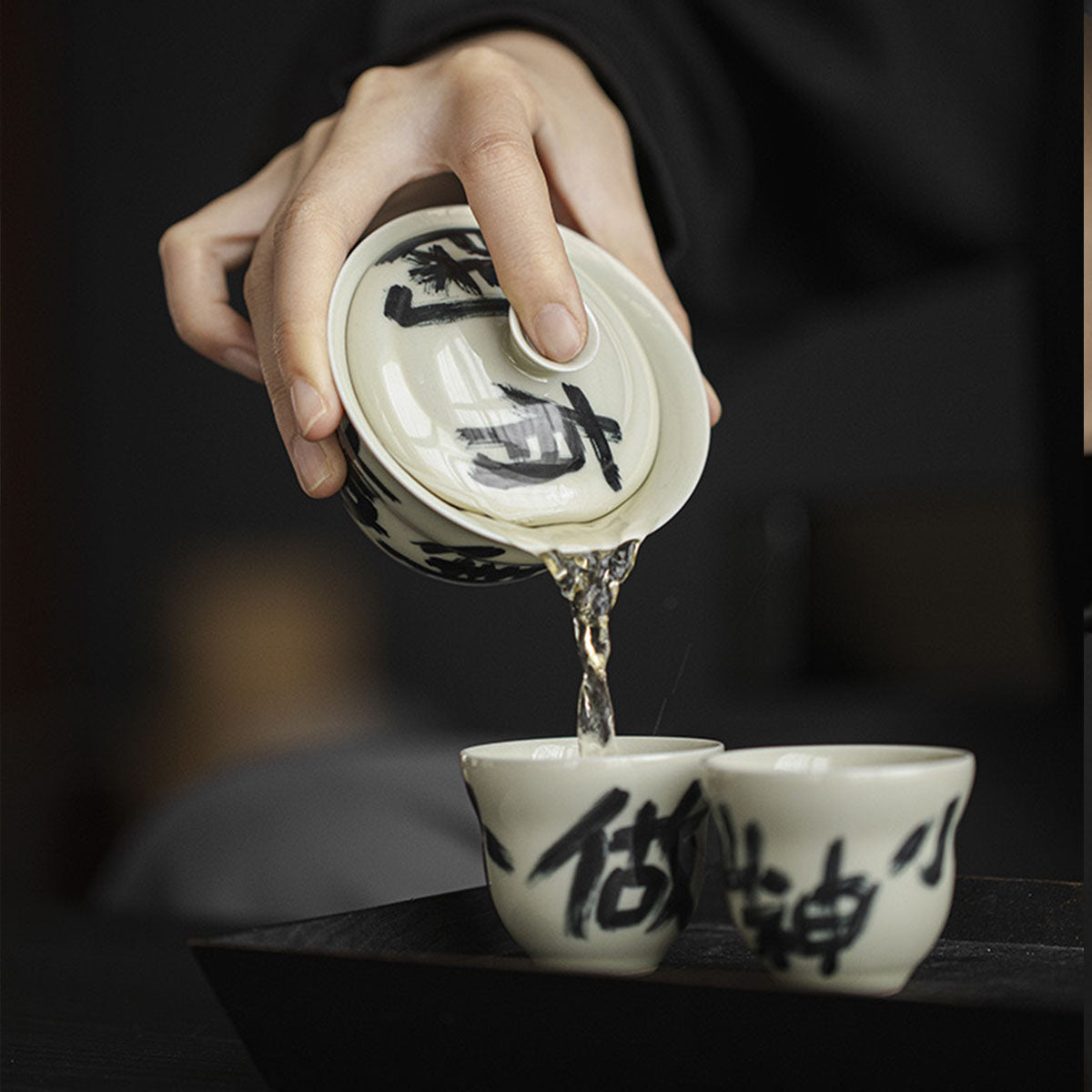 [Porcelain]Imitation of ancient Clay Handwritten Gourd Gaiwan 155ml Chaliland