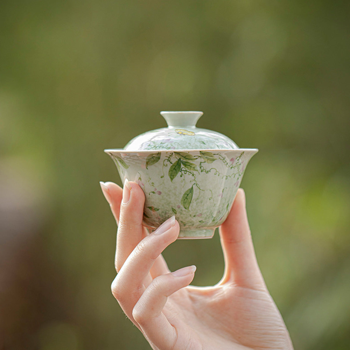 [Porcelain]Jade Table Midsummer Wind and Bloom Fan Ling Gaiwan 90ml Chaliland