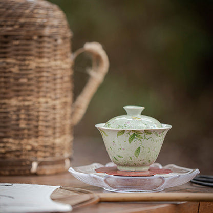 [Porcelain]Jade Table Midsummer Wind and Bloom Fan Ling Gaiwan 90ml Chaliland