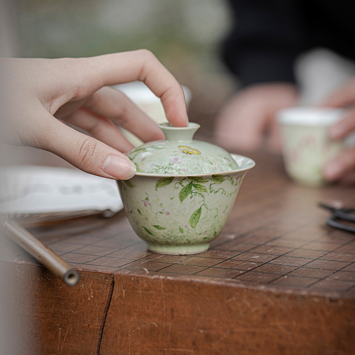 [Porcelain]Jade Table Midsummer Wind and Bloom Fan Ling Gaiwan 90ml Chaliland