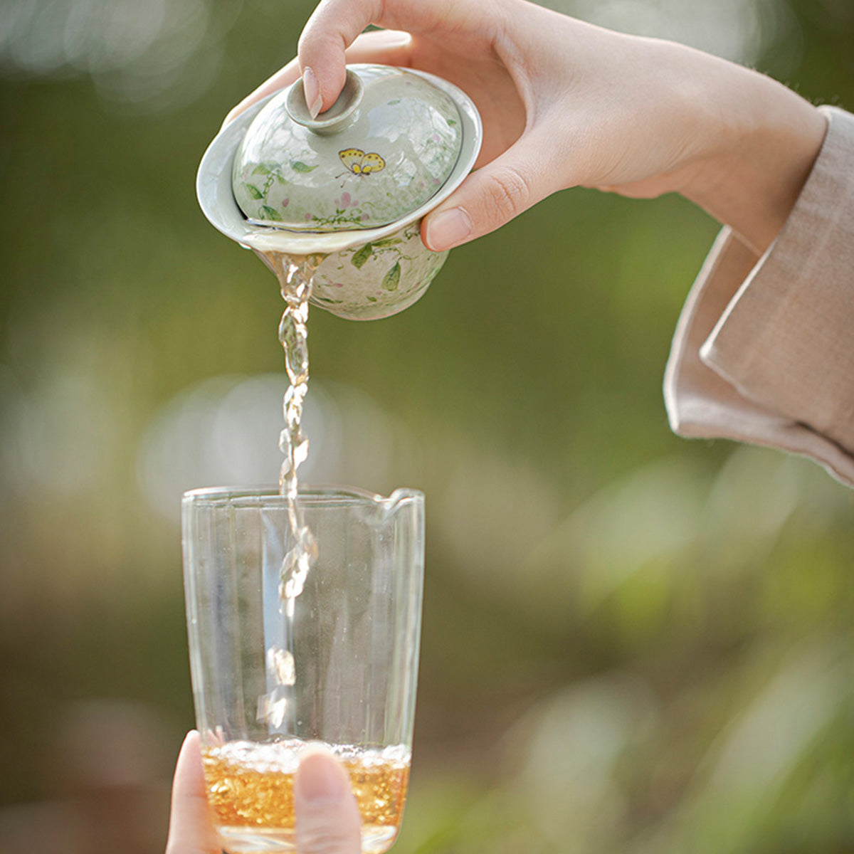 [Porcelain]Jade Table Midsummer Wind and Bloom Fan Ling Gaiwan 90ml Chaliland