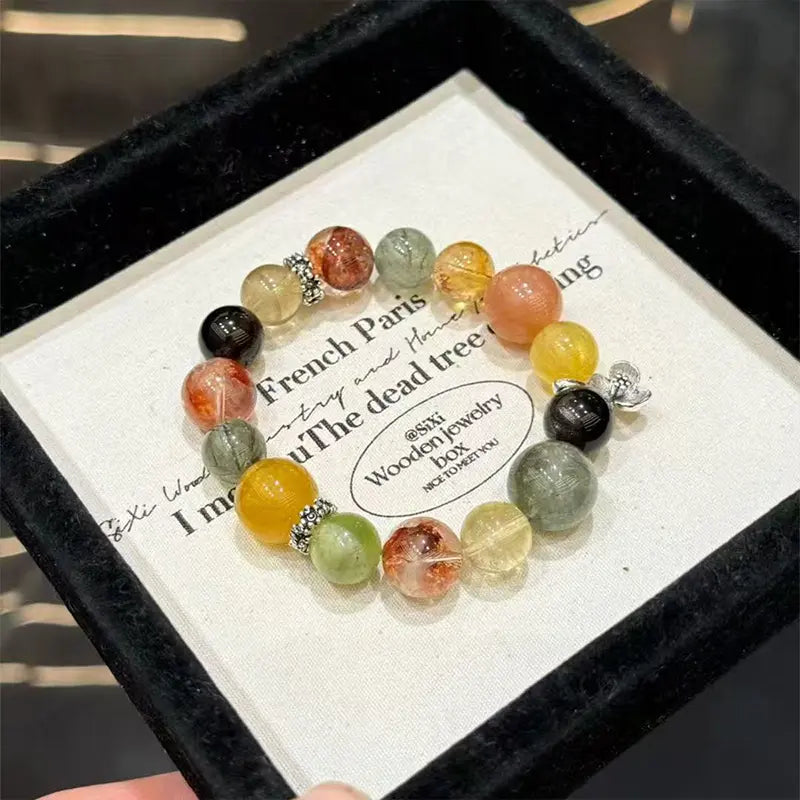 Jiangnan-Inspired Floral Crystal Bracelet – Multi Gemstone Wealth & Wellness Jewelry