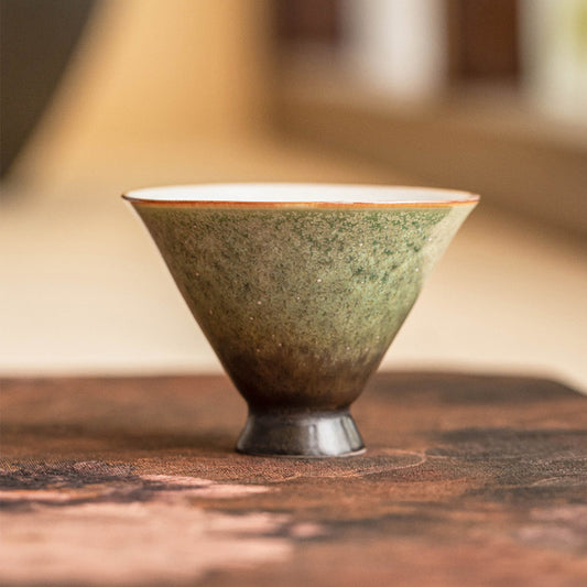 [Porcelain]Kiln-changed Glaze Emerald Green Starry Sky Hat Cup 54ml Chaliland
