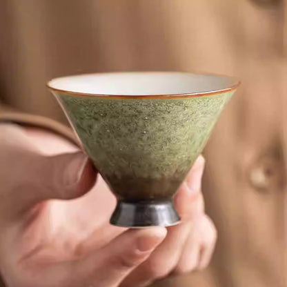 [Porcelain]Kiln-changed Glaze Emerald Green Starry Sky Hat Cup 54ml Chaliland