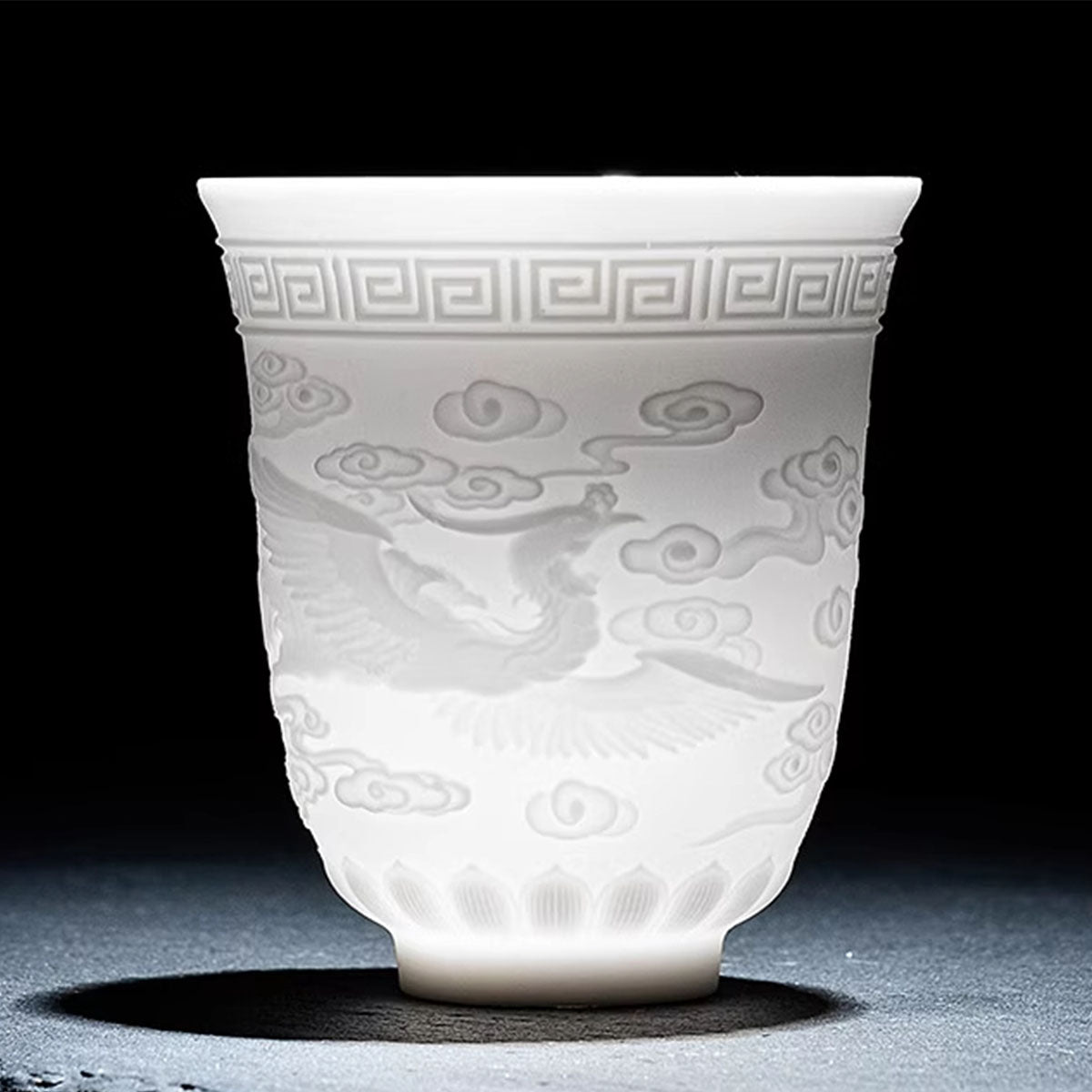[Ceramics]Loong Phoenix Embossed Teacup 140ml Chaliland