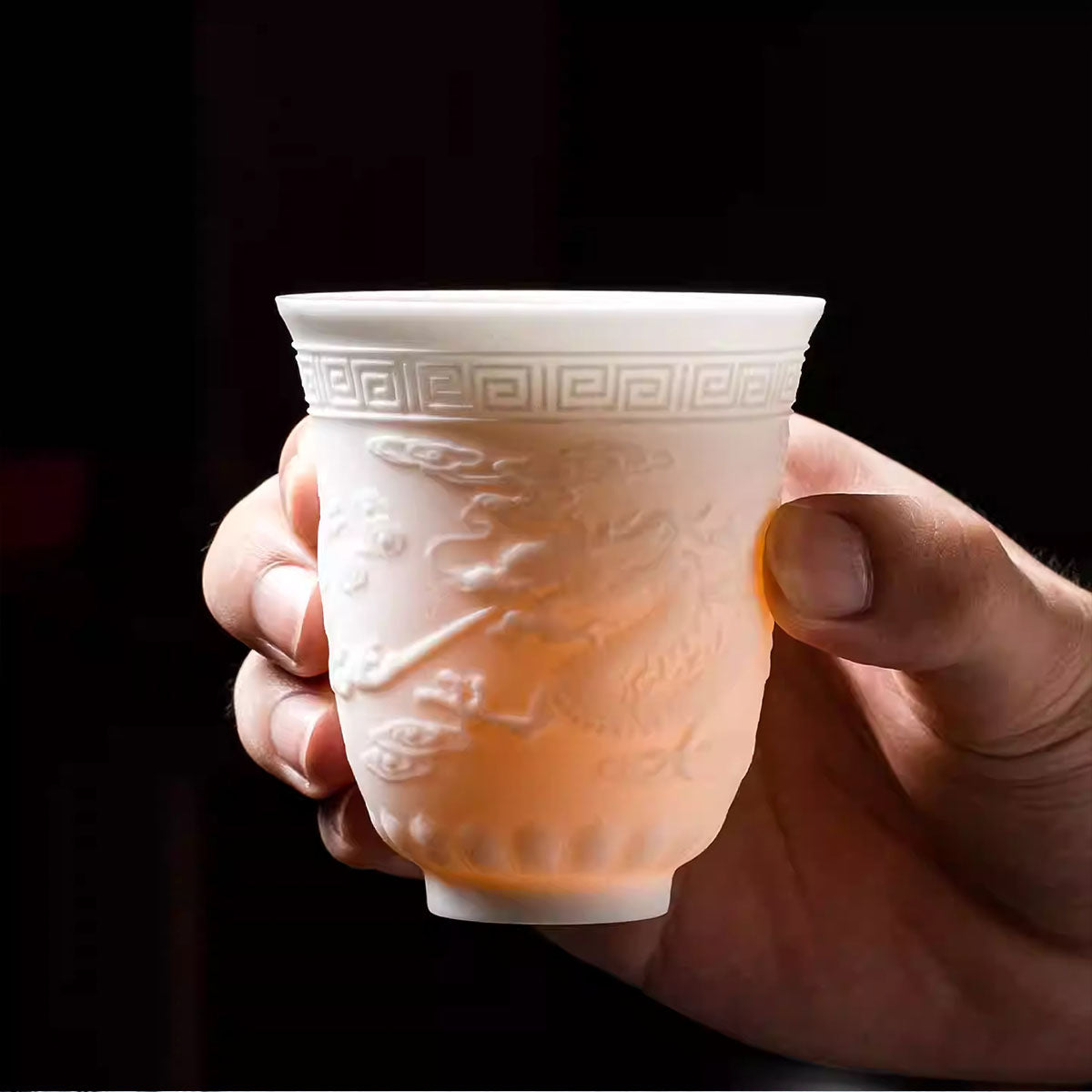 [Ceramics]Loong Phoenix Embossed Teacup 140ml Chaliland