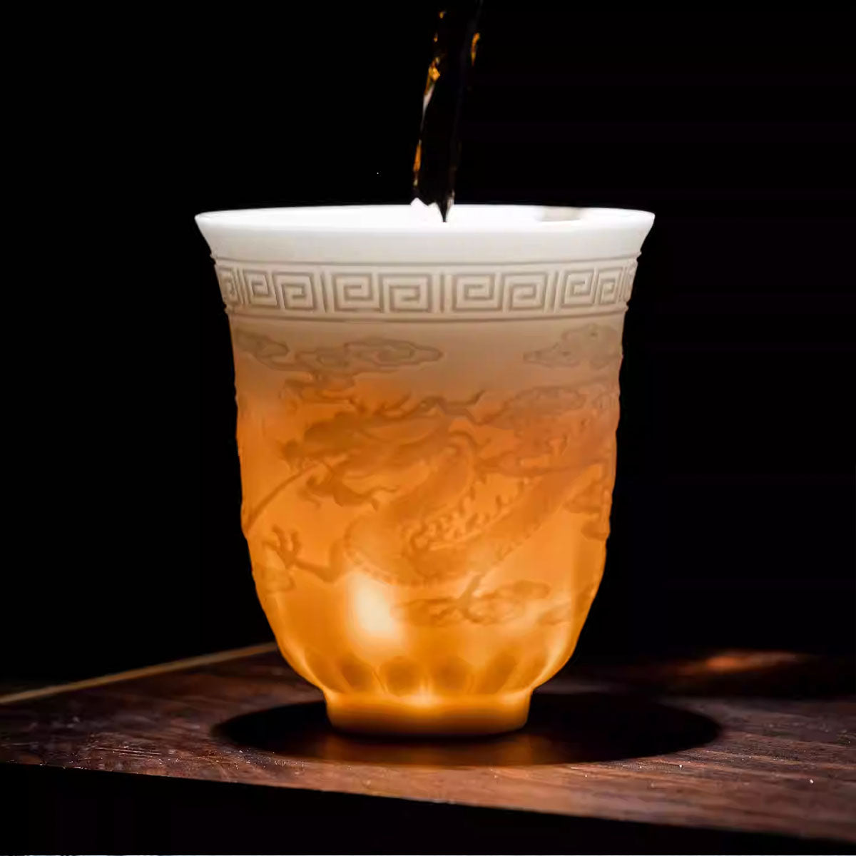 [Ceramics]Loong Phoenix Embossed Teacup 140ml Chaliland