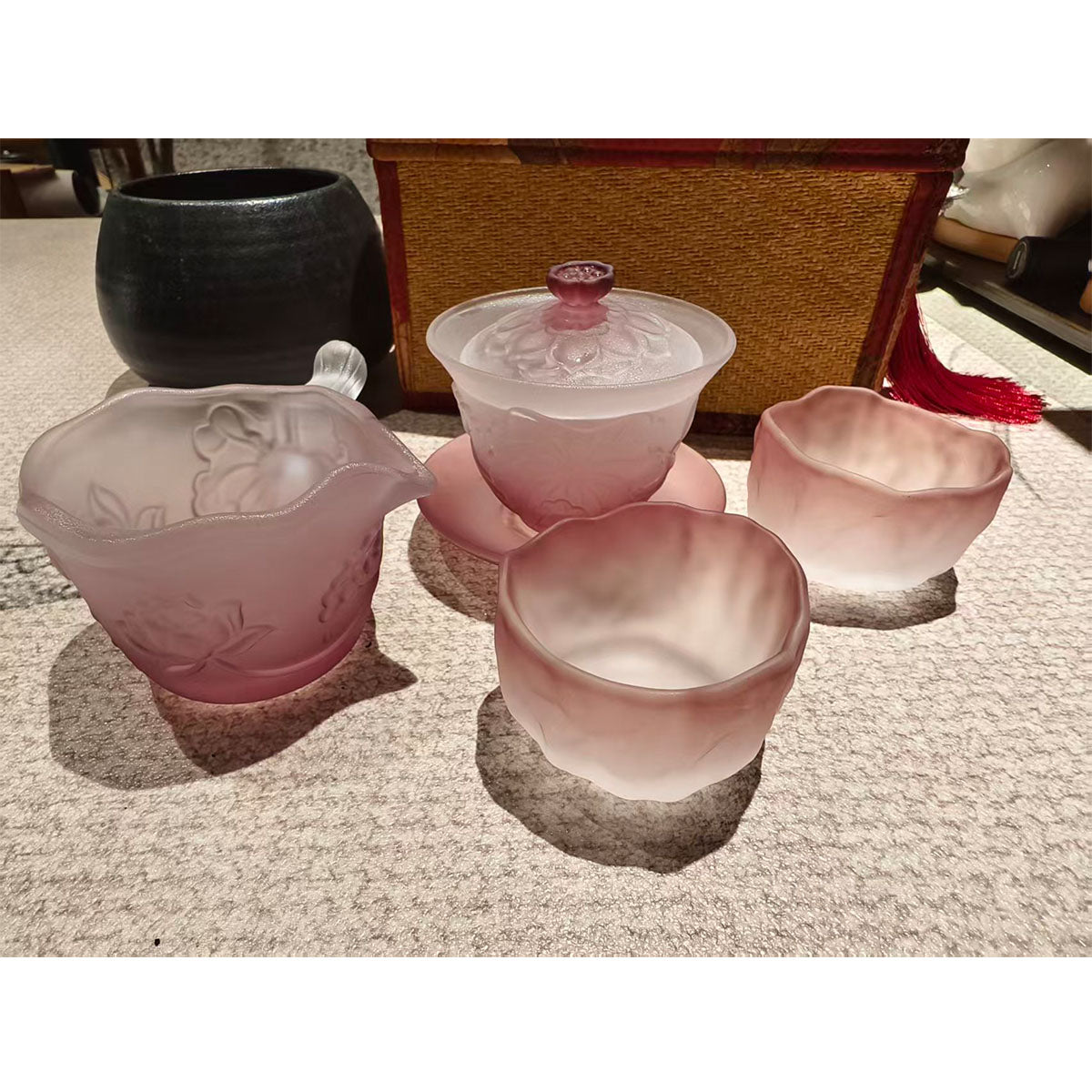 Glass-Lotus Whisper Glass Gaiwan Set – 4-Piece Collection Chaliland