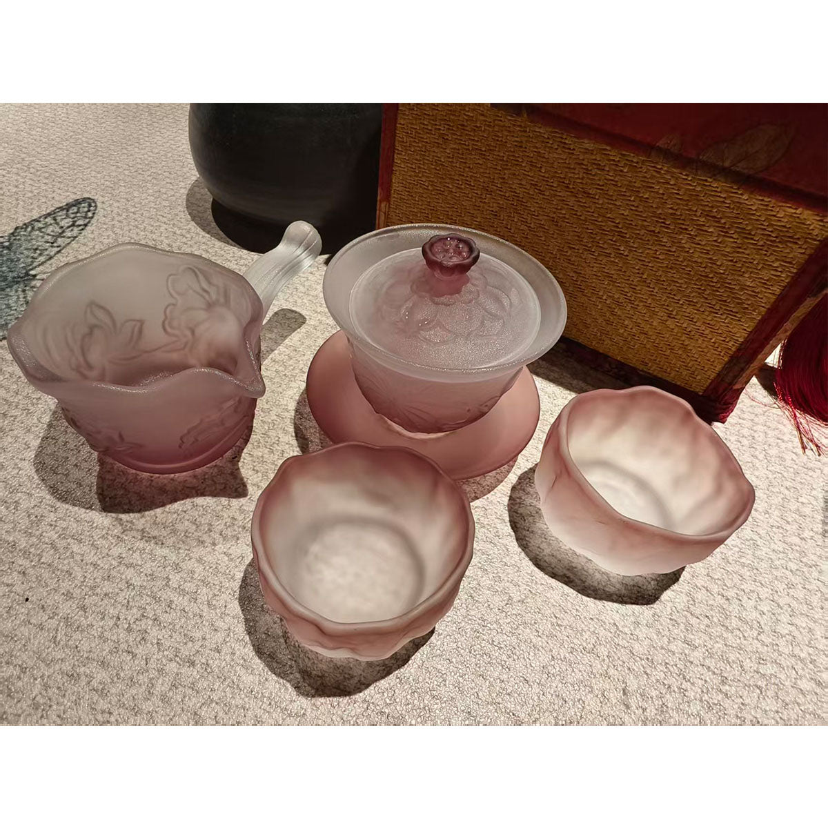 Glass-Lotus Whisper Glass Gaiwan Set – 4-Piece Collection Chaliland