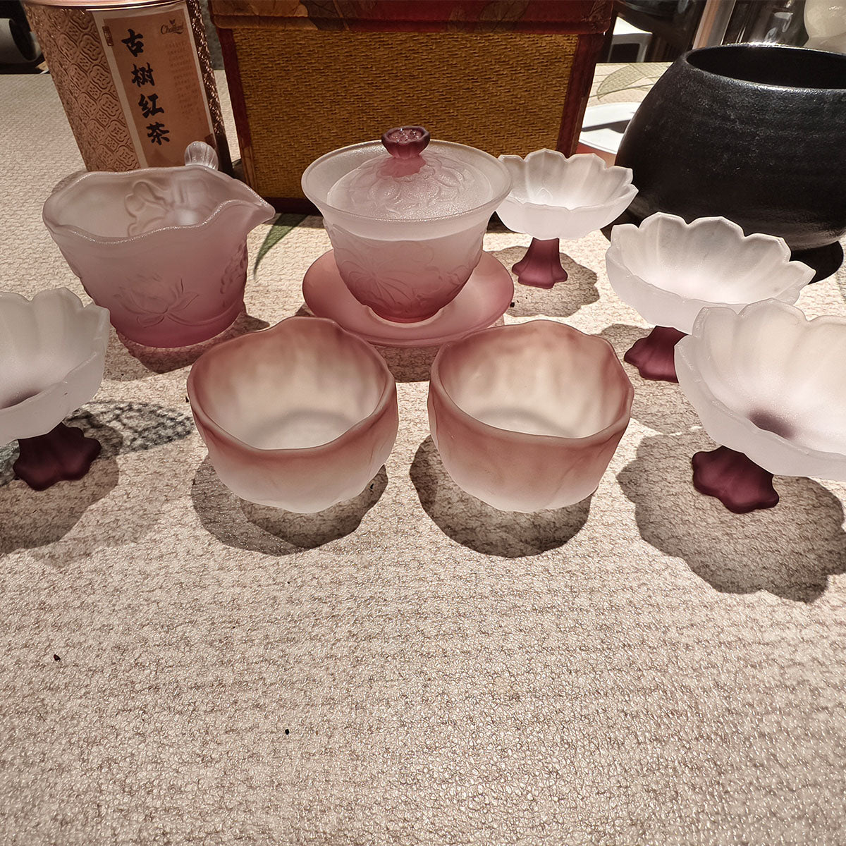 Glass-Lotus Whisper Glass Gaiwan Set – 8-Piece Collection Chaliland