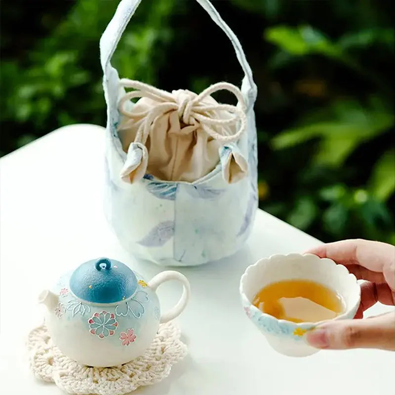 Mineral White Flower Tea Set