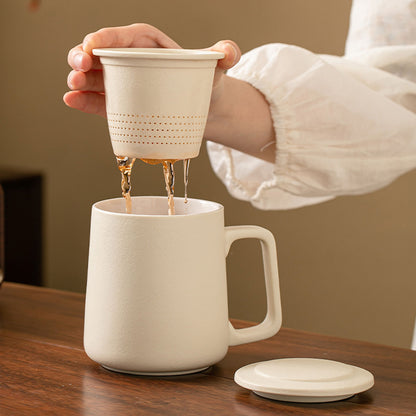 Porcelain-Minimalist Ceramic Tea Infuser Cup 360ml Chaliland