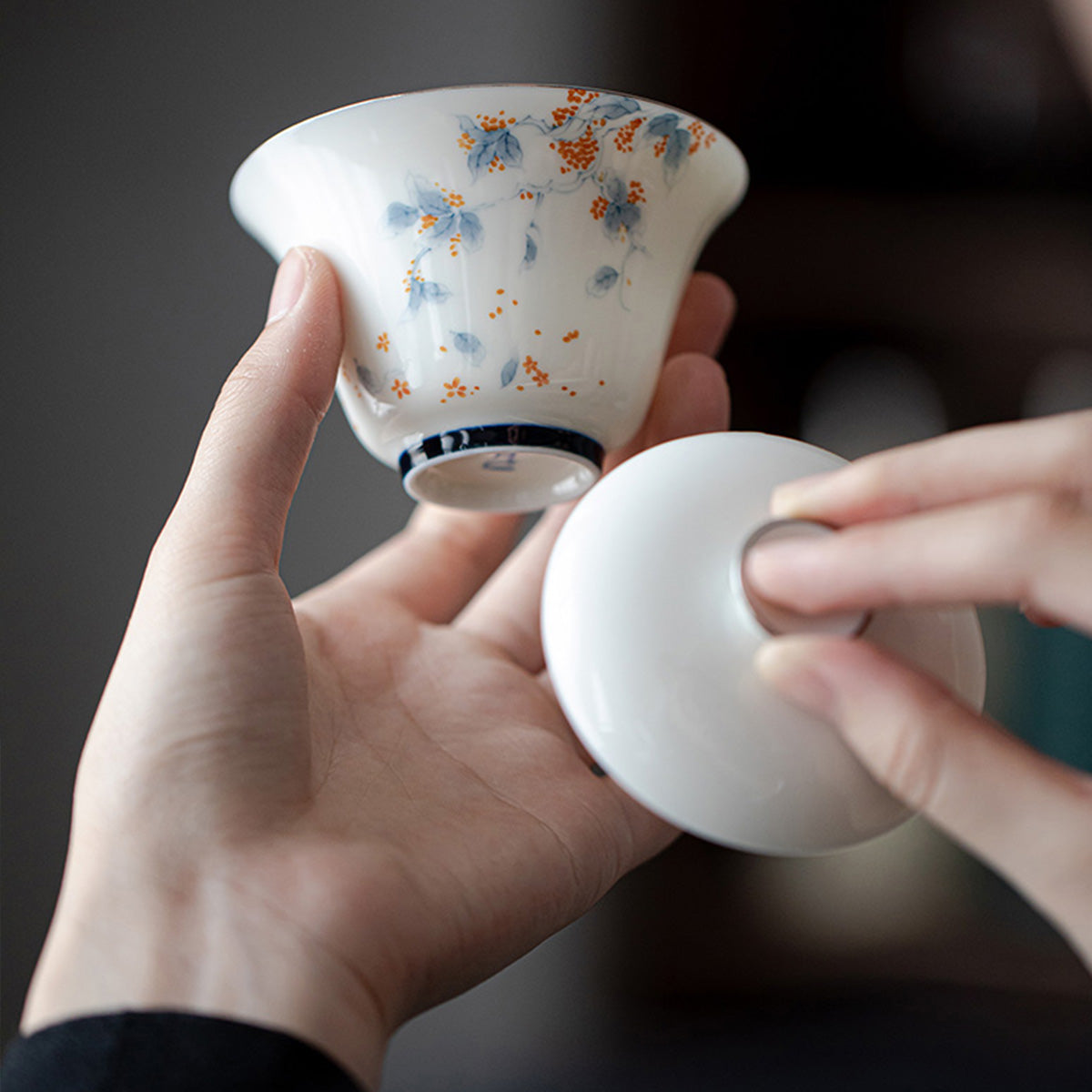 [Porcelain]Osmanthus-flavored Porcelain Gaiwan 90ml Chaliland