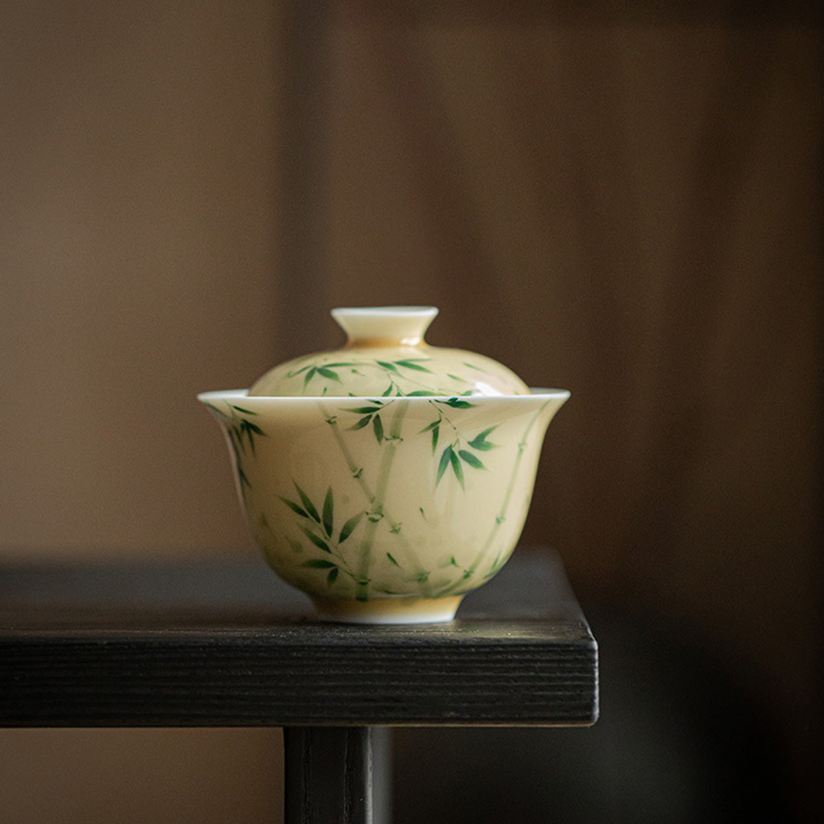 [Porcelain]Pastel Hand-painted Xiangfei Bamboo Gaiwan 140ml Chaliland