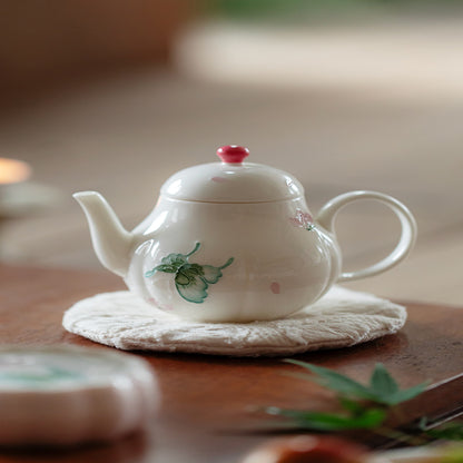 Ceramic - Peach Falling and Butterfly Dancing Tea Pot - 110ml Chaliland