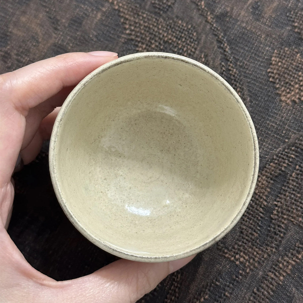 Powder-glazed iron-painted teacup