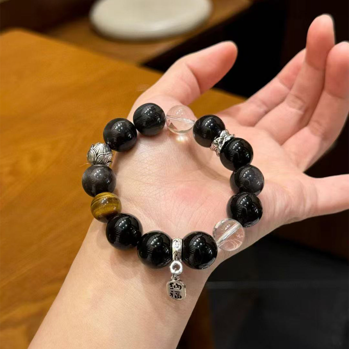 Protection Crystal Bracelet – Obsidian, Tiger Eye & Clear Quartz Energy Jewelry Chaliland