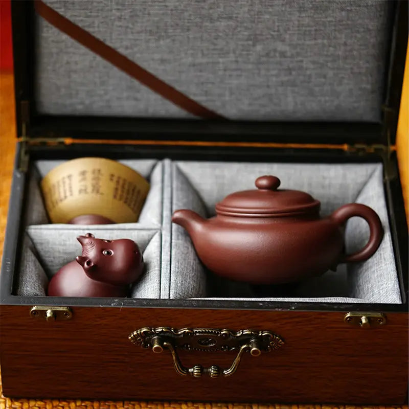 Antique-Style Teapot, Cup, and Tea Pet Gift Set