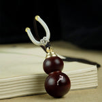 Rosewood inlaid silver Big Dipper gourd pendant Chaliland