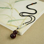 Rosewood inlaid silver Big Dipper gourd pendant Chaliland