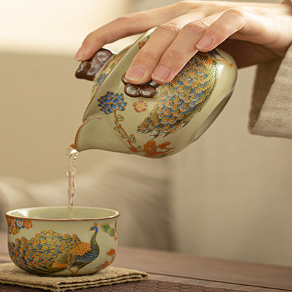 Ru Kiln - Peacock Handheld Pot - 200ML Chaliland