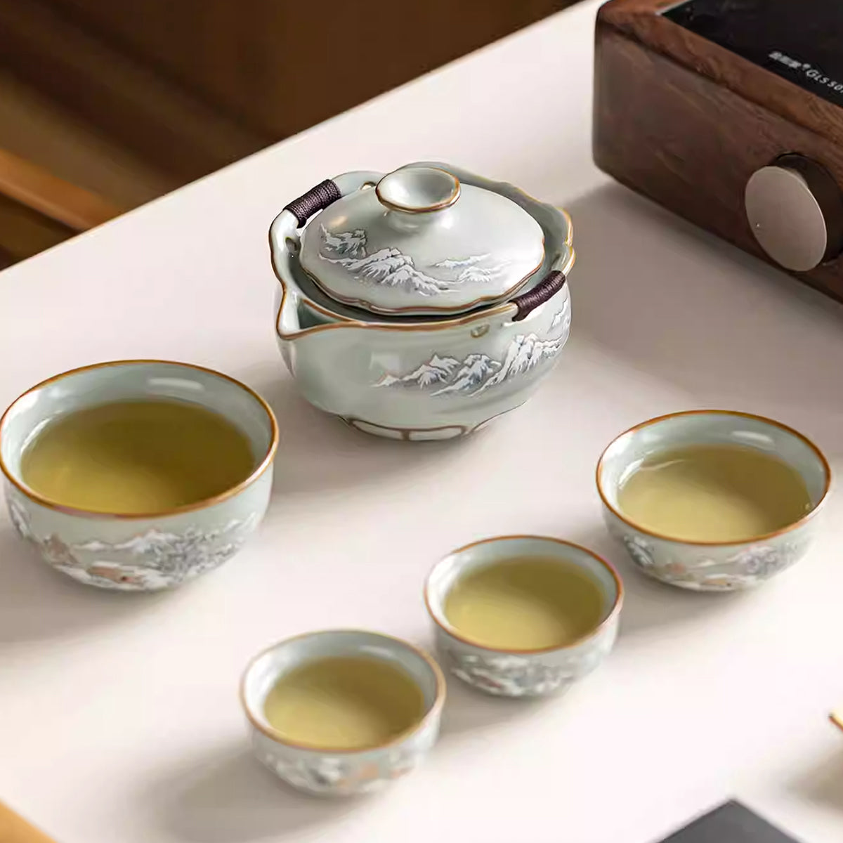 Ru Kiln - Snowscape Portable Tea Set 190ml Chaliland