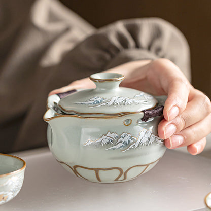 Ru Kiln - Snowscape Portable Tea Set 190ml Chaliland