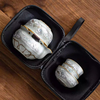 Ru Kiln - Snowscape Portable Tea Set 190ml Chaliland