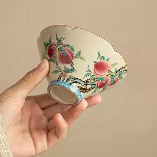 [Ru Kiln]Nine Peaches Hat Cup 130ml Chaliland