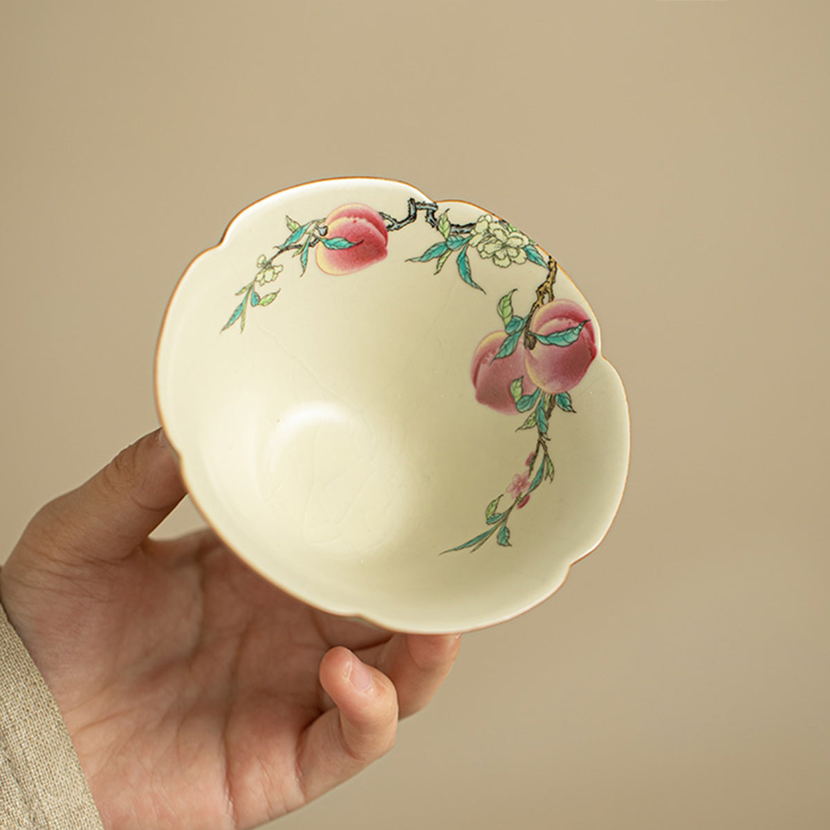 [Ru Kiln]Nine Peaches Hat Cup 130ml Chaliland