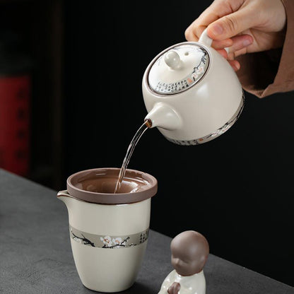 Ru Kiln-Plum Blossom Well-Fence Teapot 280ml Chaliland