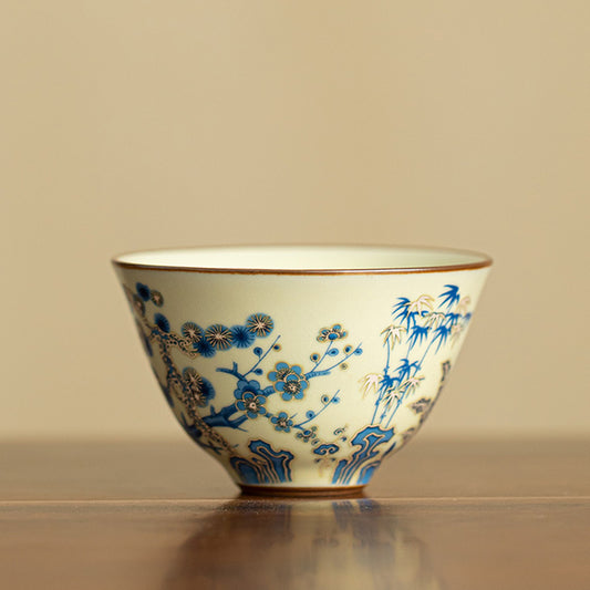 [Ru Kiln]Three Friends Of Winter Small Teacup 55ml Chaliland