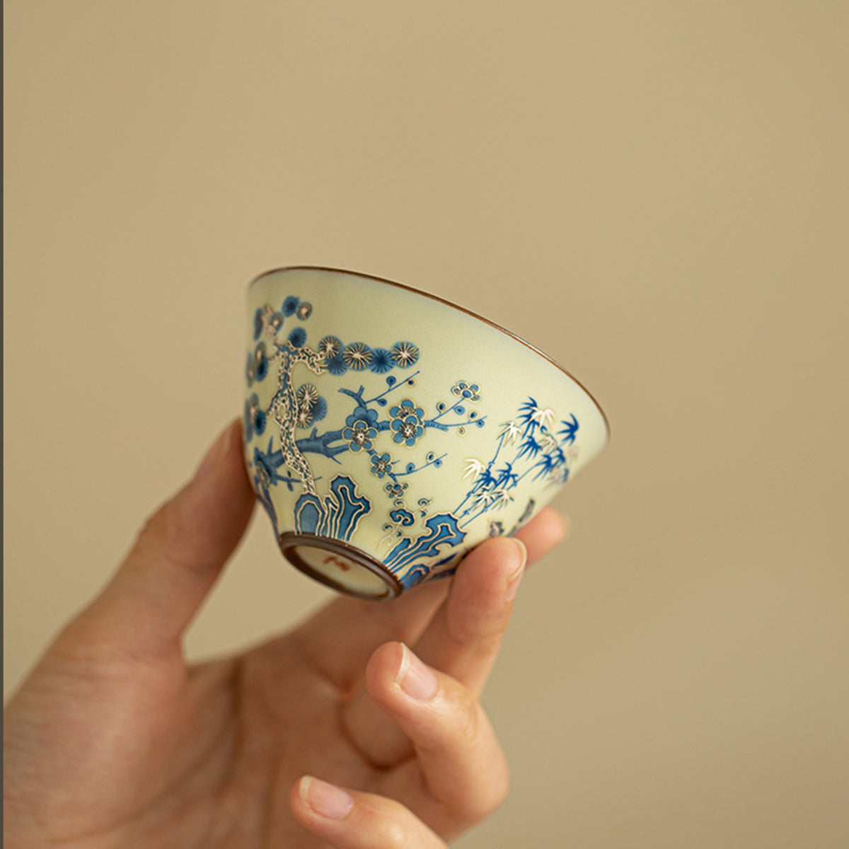 [Ru Kiln]Three Friends Of Winter Small Teacup 55ml Chaliland