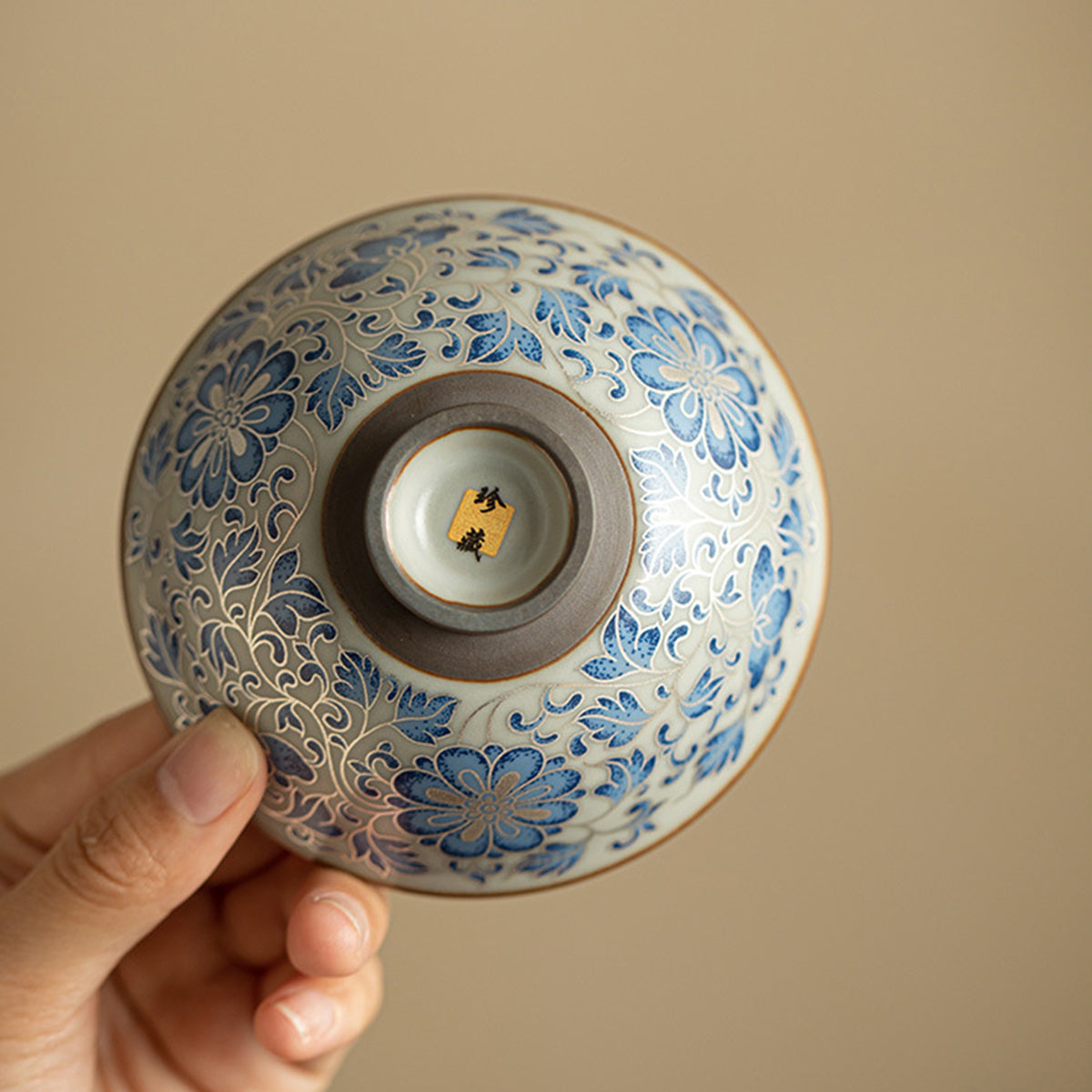 [Ru Kiln]Blue And White Hat-shaped Teacup 110ml Chaliland
