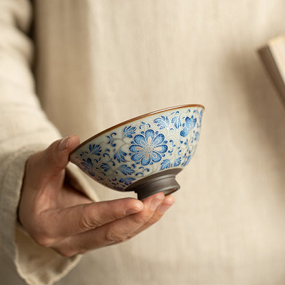 [Ru Kiln]Blue And White Hat-shaped Teacup 110ml Chaliland