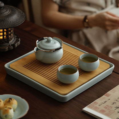 Ru Kiln-Sky Blue Ru Kiln Hand-Grip Teapot 330ml Chaliland