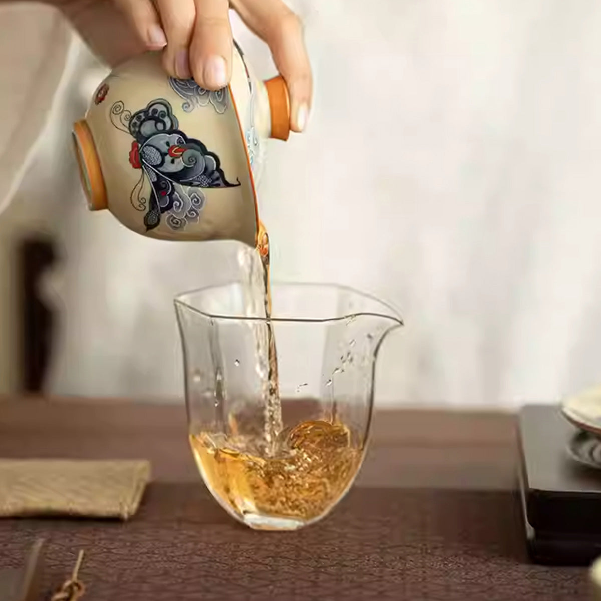 [Ru Kiln]Song Dynasty Imitation Hovering Auspicious Clouds Dish Dance Gaiwan 130ml Chaliland