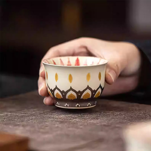 [Porcelain]Ten Thousand Buddhas Silver Lotus Teacup 100ml Chaliland