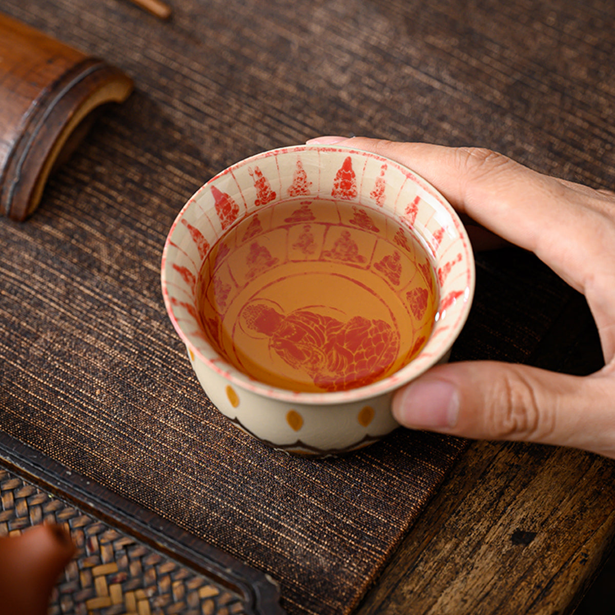 [Porcelain]Ten Thousand Buddhas Silver Lotus Teacup 100ml Chaliland