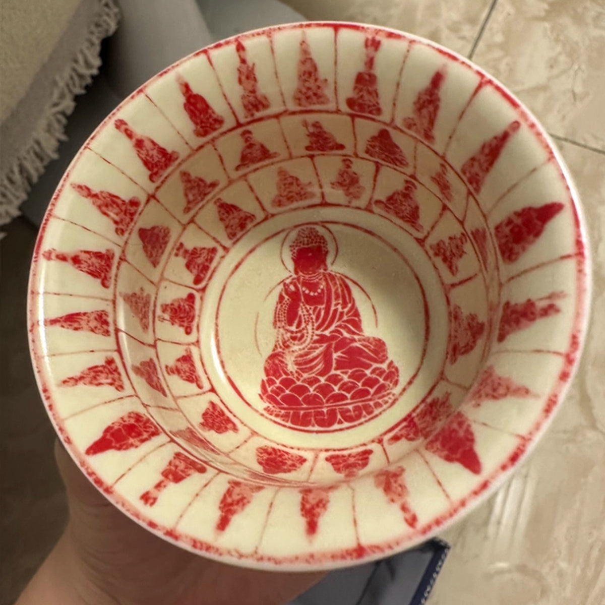 [Porcelain]Ten Thousand Buddhas Silver Lotus Teacup 100ml Chaliland