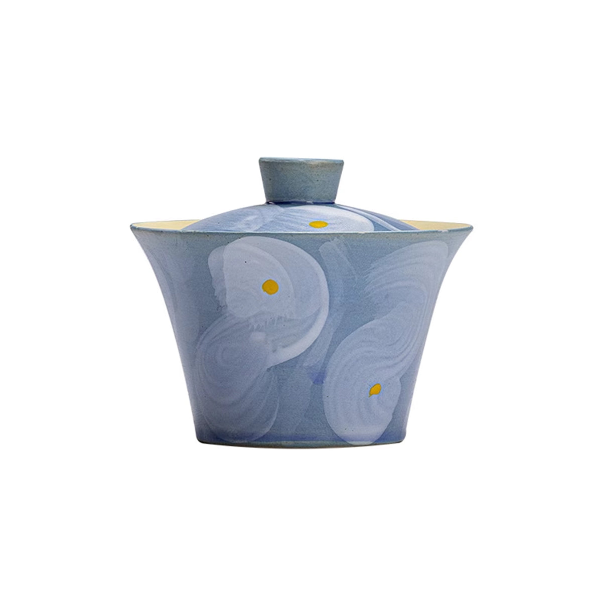 [Porcelain]Wabi-sabi Style Powder-painted Starry Sea Pattern Stoneware Gaiwan 100ml Chaliland