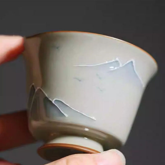 Wood Ash Hand-painted landscape teacup 40ml Chaliland
