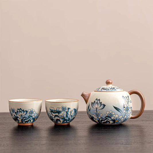 Huang Ru Kiln Qing He Series – Xishi Teapot and Two Cups Gift Set (3 pcs)-170ml Chaliland