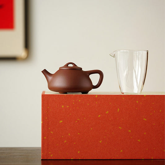 Ziye Stone Ladle Teapot, Three Cups, One Fair Cube, One Tea Pet, Year of the Horse Gift Box